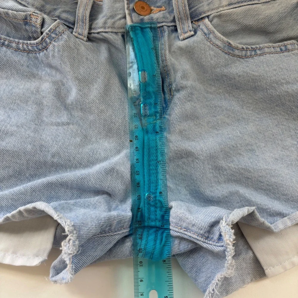Old Navy Girls‎ Size 14 Denim Shorts High Waisted Frayed Hem Light Wash